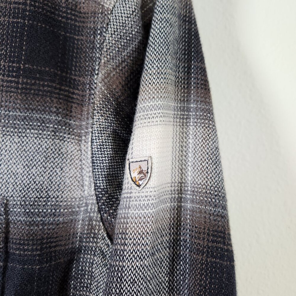 KUHL Law Flannel Shirt Men Size Medium Plaid Button Up Long Sleeve Inside Pocket - Picture 4 of 13